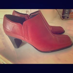SULTRY Red Leather Booties!